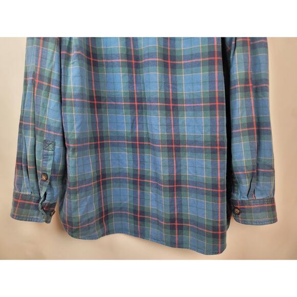 Duluth Trading Company Mens Cotton Plaid Button Up Shirt Blue Red Green Size 2XL - Picture 7 of 8